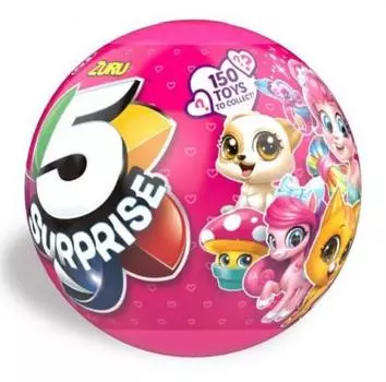Комплект 1toy Шар - сюрприз для девочек пластик текстиль 7702