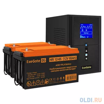 Комплект ИБП Exegate SineTower SZ-1000.LCD.AVR.2SH.1C13.USB 1000VA