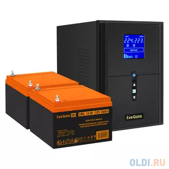 Комплект ИБП Exegate SineTower SZ-2000.LCD.AVR.3SH.1C13.USB 2000VA