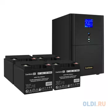 Комплект ИБП Exegate EX295991RUS + батарея 40Aч EX282976RUS 4шт 5000VA