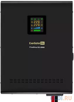 Комплект ИБП EX296004RUS + батарея 45Aч EX285666RUS 4шт (инвертор, синус, для котла, настенный) ExeGate FineSine SX-5000.LCD.AVR.2SH.T <5000VA/3500