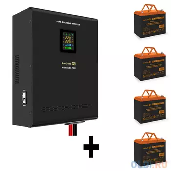 Комплект ИБП EX296005RUS + батарея 75Aч EX285653RUS 4шт (инвертор, синус, для котла, настенный) ExeGate FineSine SX-7000.LCD.AVR.2SH.T <7000VA/5000