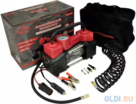 Компрессор AUTOVIRAZH AV-010888 двухцилиндровый 85 л/мин с манометром