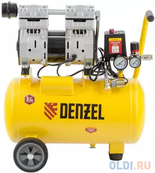 Компрессор DLS950/24 безмаслянный малошумный 950 Вт, 165 л/мин,ресивер 24 л// Denzel