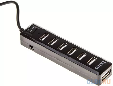 Концентратор USB 2.0 BURO BU-HUB7-1.0-U2.0 7 x USB 2.0 черный