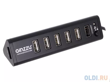 Концентратор USB 3.0/2.0 Ginzzu GR-315UAB, 7 портов (1xUSB3.0+6xUSB2.0)+adp