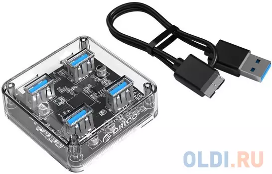 Концентратор USB Type A Orico MH4U-U3 4 х USB 3.0 прозрачный