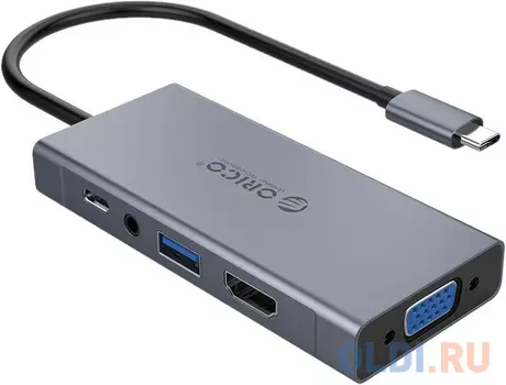 Концентратор USB Type-C Orico MC-U501P HDMI 1 х USB 3.0 VGA AUDIO Power Delivery серый