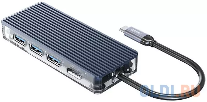 Концентратор USB Type-C Orico WB-6TS 3 х USB 3.0 HDMI SD USB Type-C серый