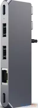 Концентратор USB Type-C Satechi ST-UCPHMIM 2 х USB 3.0 RJ-45 USB Type-C серый