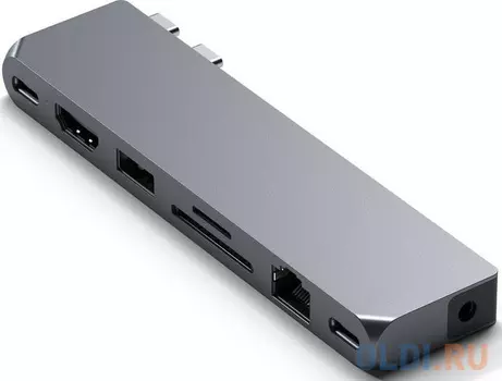 Концентратор USB Type-C Satechi ST-UCPHMXM RJ-45 HDMI USB 3.0 microSD 2 х USB Type-C SD mini-Jack3.5 серый