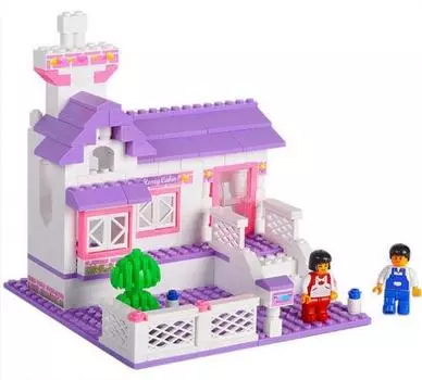 КОНСТРУКТОР ПЛАСТ. ДОМ С ФИГУРКАМИ, 193ДЕТ. В РУСС. КОР. 32*25*5СМ в кор.32шт