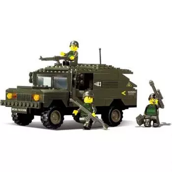 КОНСТРУКТОР ПЛАСТ. "СУХОПУТНЫЕ ВОЙСКА" С ФИГУРКАМИ, 191ДЕТ. В РУСС. КОР. 32*25*5СМ в кор.32шт