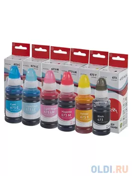 Контейнеры с чернилами Sakura SIC13T673BA (673-6 цветов) для Epson Inkjet Photo L800/L801/L810/L850, черный ,голубой, пурпурный, желтый, светло-голуб