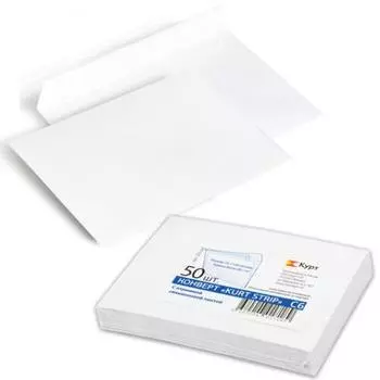 Конверт C6 КУРТ 50 шт 80 г/кв.м белый 124165