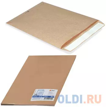 Конверт-пакет С5 плоский, комплект 25 шт., 162х229 мм, отрывная полоса, крафт-бумага, коричневый, на 90 листов, 357707.25