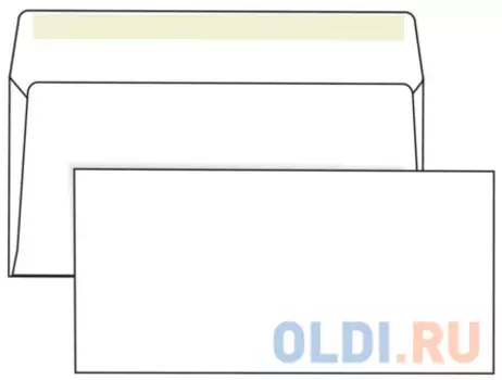 Конверты Е65, комплект 1000 шт., клей декстрин, белые, 110х220 мм