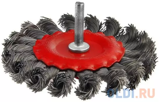 Кордщетка Hammer Flex 207-208 75мм d6 радиальная витая жесткая, с хвостовиком