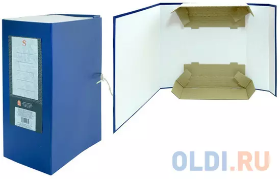 Короб архивный цельнокроенный на 2-х завяз.,разборный, SPONSOR, бумвинил, 140 мм цвет ассорти