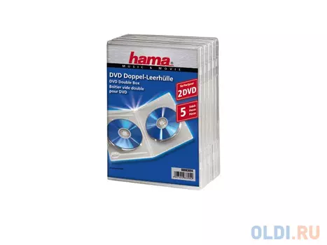 Коробка HAMA для 2 DVD пластик прозрачный 5шт H-83894