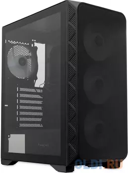 Корпус без блока питания/ HSPD M521, Mesh Mid Tower, Black, slide TG, 0.45 SPCC, 4x120mm ARGB ATX, mATX, mITX 160/330/184mm 2x2.5", -, 7xPCI 2xUS