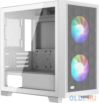 Корпус без блока питания/ PCCooler C3D310 WH ARGB, Tempered Glass Mid Tower, White, ABS, TG, SPCC, 2x120mm ARGB mATX, ITX 165/350/200mm 3x2.5", 2