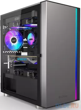 Корпус без блока питания/ PCCOOLER LM300 ARGB BK, Flat Mid Tower, Black, TG, 0.45 SPCC, 1x120mm mATX, mITX 170/330/150mm 2x2.5", 2x3.5", 5xP