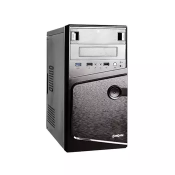 Корпус Exegate EX271410RUS Minitower Exegate BA-121U Black, mATX, 2*USB2.0+ 1*USB3.0, Audio