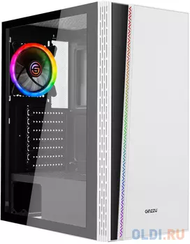 Корпус Ginzzu CL220 White FAN 12LED USB3.0 Window (908107)