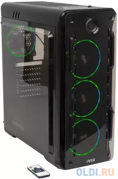 Корпус Hiper OB черный без БП ATX 4x120mm 1x140mm 2xUSB2.0 1xUSB3.0 audio bott PSU