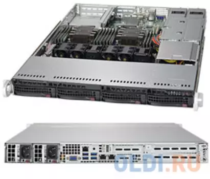 Серверный корпус 1U Supermicro CSE-815TQC-R706WB2 750 Вт чёрный