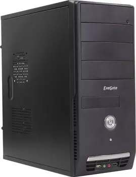 Корпус Miditower Exegate CP-501U Black EX275327RUS, ATX, (без БП), 1xUSB+1xUSB3.0, Audio