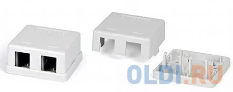 Корпус настенной розетки ITK для установки двух модулей KJ белый CS2-022