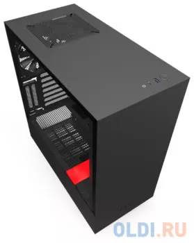 Корпус NZXT H510i CA-H510i-BR черный/красный без БП ATX 2x120mm 1xUSB3.0 1xUSB3.1 audio bott PSU