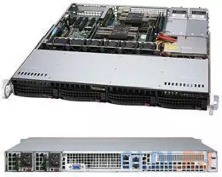 Серверный корпус 1U Supermicro CSE-813MF2TQC-R804CB 2 х 800 Вт чёрный