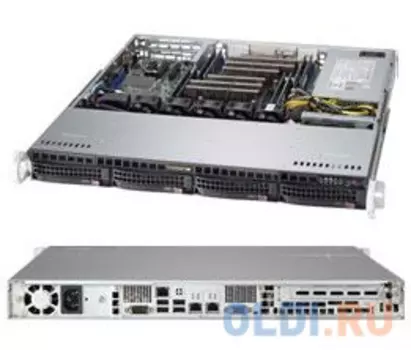 Серверный корпус 1U Supermicro CSE-813MFTQC-505CB 500 Вт чёрный