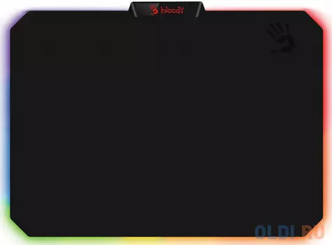 Коврик для мыши A4Tech Bloody MP-60R,черный/рисунок 354х256х2.6мм ПОДСВЕТКА, 16.8млн цветов,160К памяти, текстурная гладкая ткань с влагозащитой