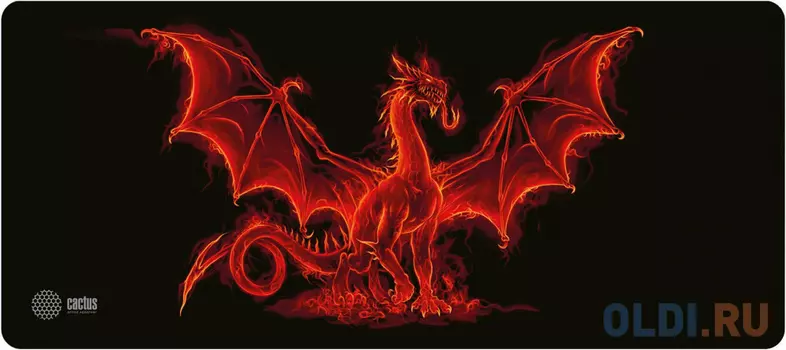 Коврик для мыши Cactus Fire Dragon XXL рисунок 900x400x3мм