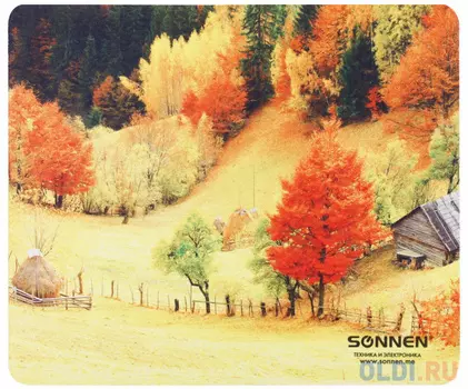 Коврик для мыши SONNEN "ПРИРОДА", резина+ткань, 260х220х3 мм, 5 видов, 512820