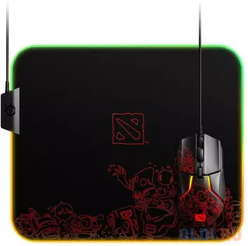 Коврик для мыши Steelseries QcK Prism Cloth Dota 2 Editiion рисунок/черный