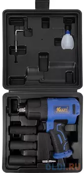 KRAFT Гайковерт пневматический ударный 1/2 1450 н.м. (в кейсе с головками) KT 707014