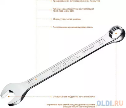 KRAFTOOL 21 мм, комбинированный гаечный ключ (27079-21)