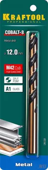 KRAFTOOL Cobalt, 12.0 х 151 мм, сталь М42, HSS-Co(8%), сверло по металлу (29656-12)