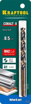 KRAFTOOL Cobalt, 8.5 х 117 мм, сталь М42, HSS-Co(8%), сверло по металлу (29656-8.5)