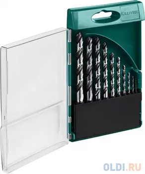 KRAFTOOL HSS-G 10шт(1-10мм), Набор сверл по металлу HSS-G, сталь М2(S6-5-2)