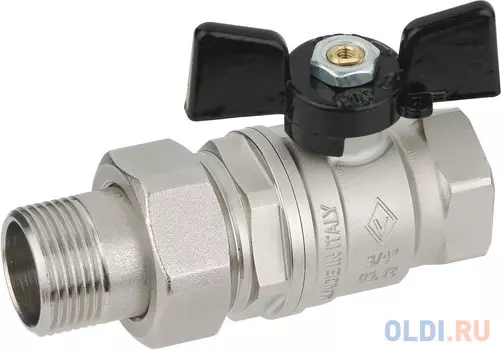 Кран Американка Н/В Ду-20 (3/4") Бабочка черн. Bugatti NEW JERSEY (922)