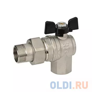 Кран Американка Угловой Н/В Ду-15 (1/2") Бабочка черн. Bugatti OREGON (594)