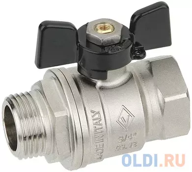 Кран шаровый Н/В Ду-15 (1/2") Бабочка черн. Bugatti NEW JERSEY (917)