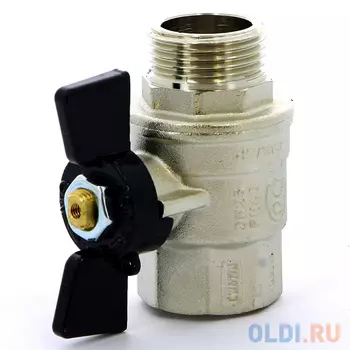 Кран шаровый Н/В Ду-20 (3/4") Бабочка черн. Bugatti OREGON (307) (03070177)