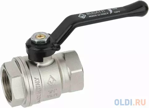 Кран шаровый В/В Ду-15 (1/2") ручка черн. Bugatti NEW JERSEY (910)